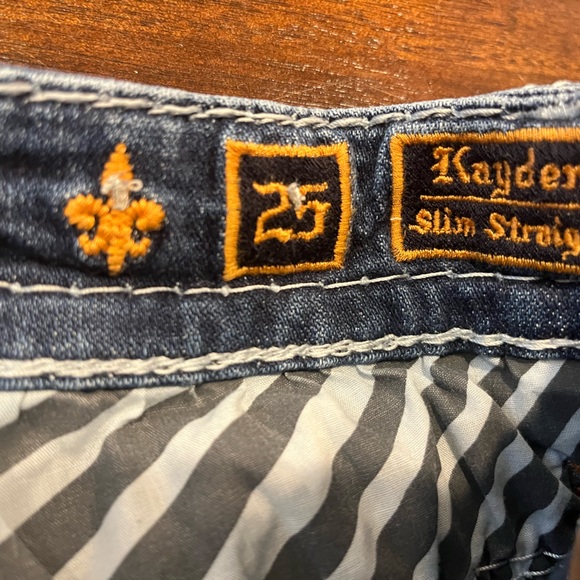 Men Rock Revival Kayden Slim Straight Jeans 25x27 fit boys sz 14 - Picture 4 of 9